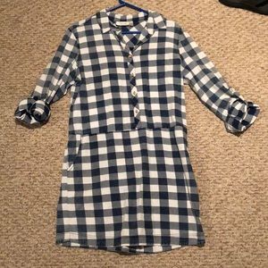 Plaid chambray dress